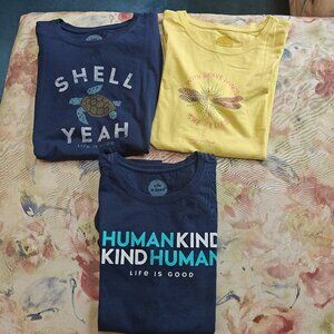 Bundle of 3 Life is Good Women's Tee Shirts, Size Small, New